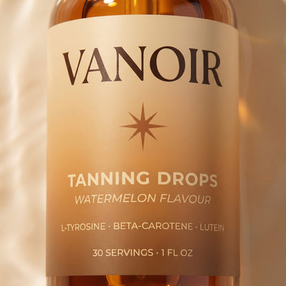 Label detail macro showing VANOIR wordmark and ingredients