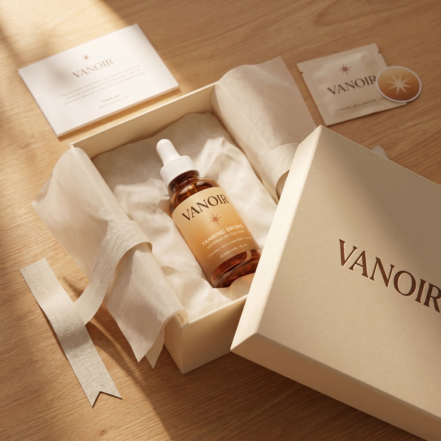 Premium unboxing with VANOIR-branded box and tissue