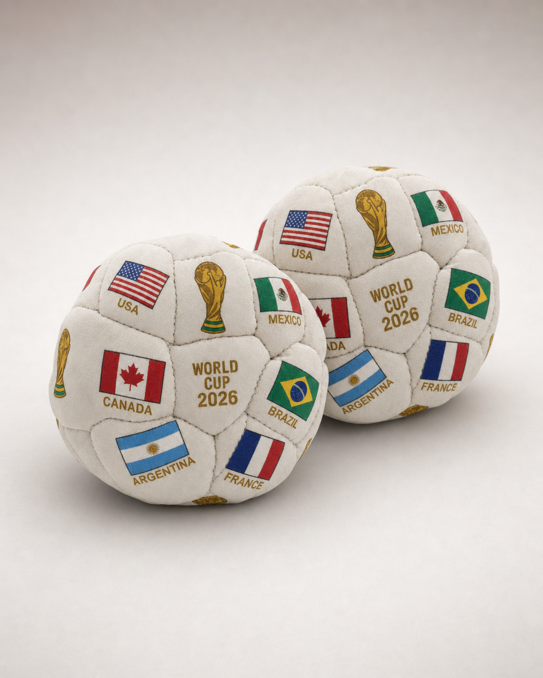Two World Cup footbags