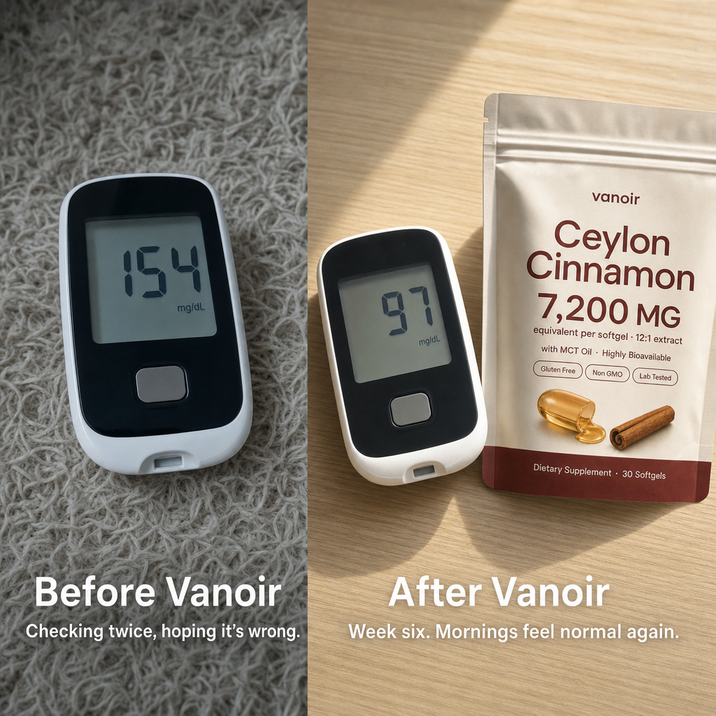 Before and after Vanoir - fasting glucose 154 to 97