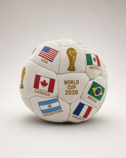 Footy Sacks World Cup Footbag — every nation, gold trophy, WORLD CUP 2026