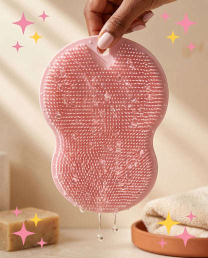 Rose mat held by hanging hole — hygiene drip-dry