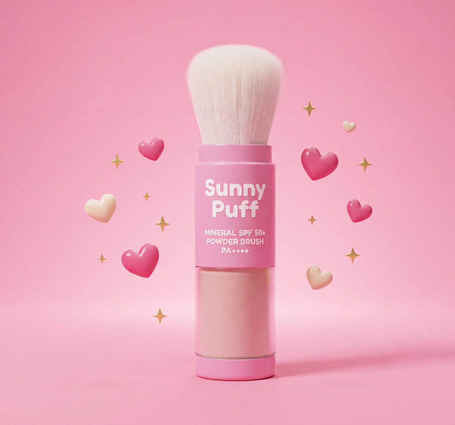Sunny Puff SPF 50+ powder brush — front