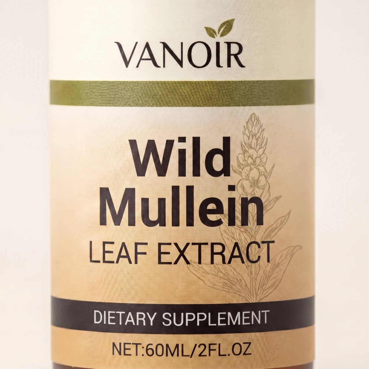 Wild Mullein Leaf Extract label, supplement facts