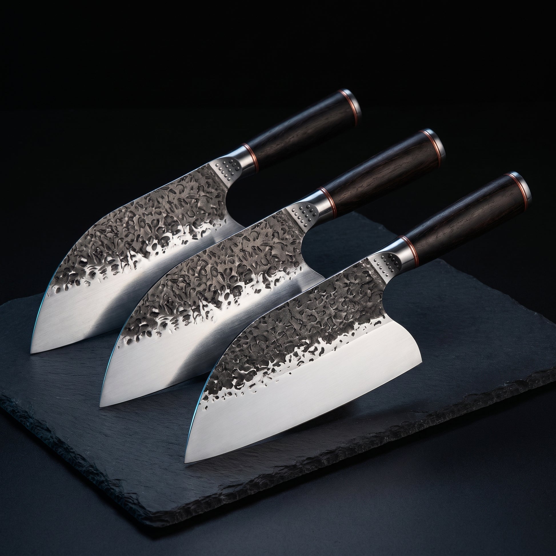 The Family Batch: three Mister Teuchi hand-forged chef knives, buy 2 get 1 free