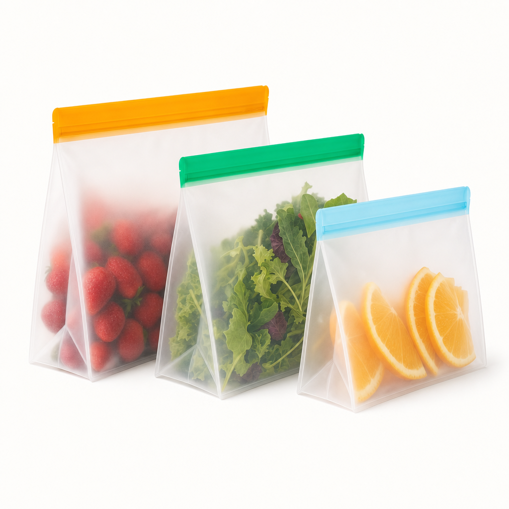 FreshVault 3-piece set, large medium and snack size, filled with fresh food