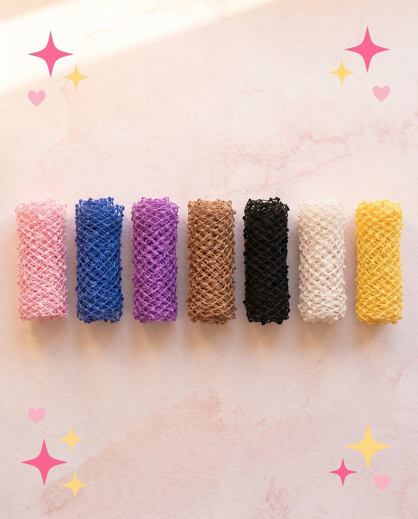 7-color collection flat-lay