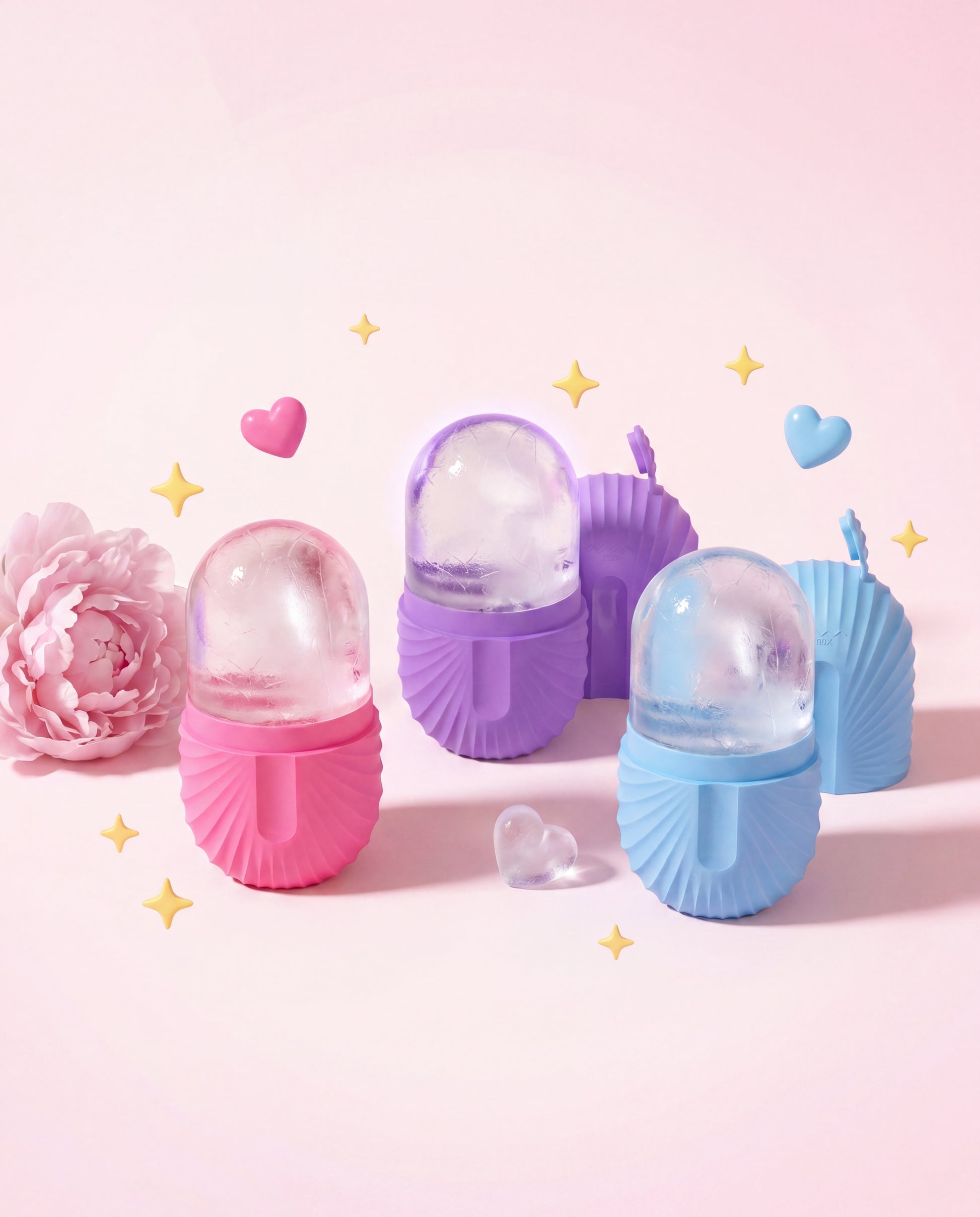 Vanoir Blush Ice Roller trio — Pink, Purple, Blue