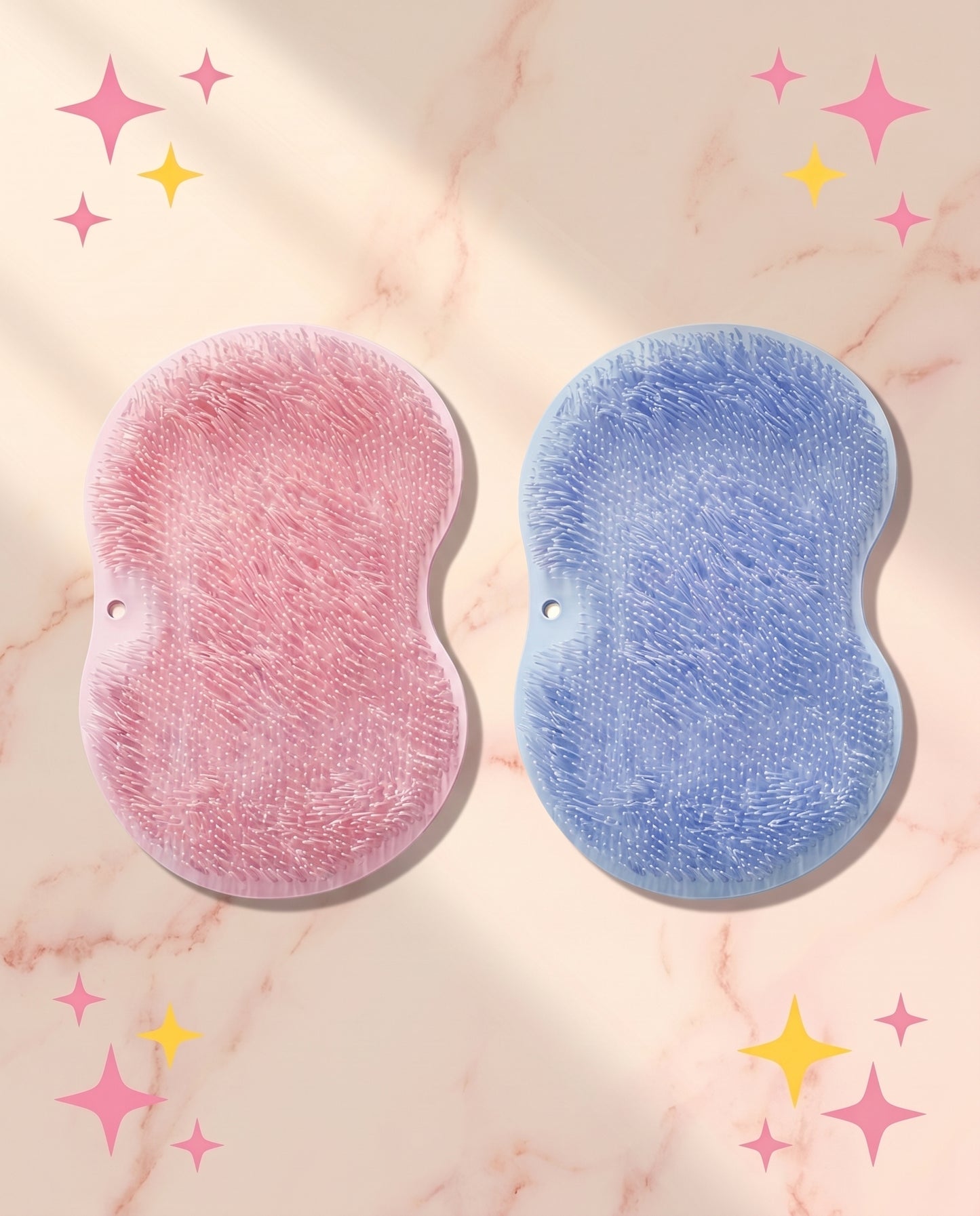Rose and Cobalt color pair flatlay