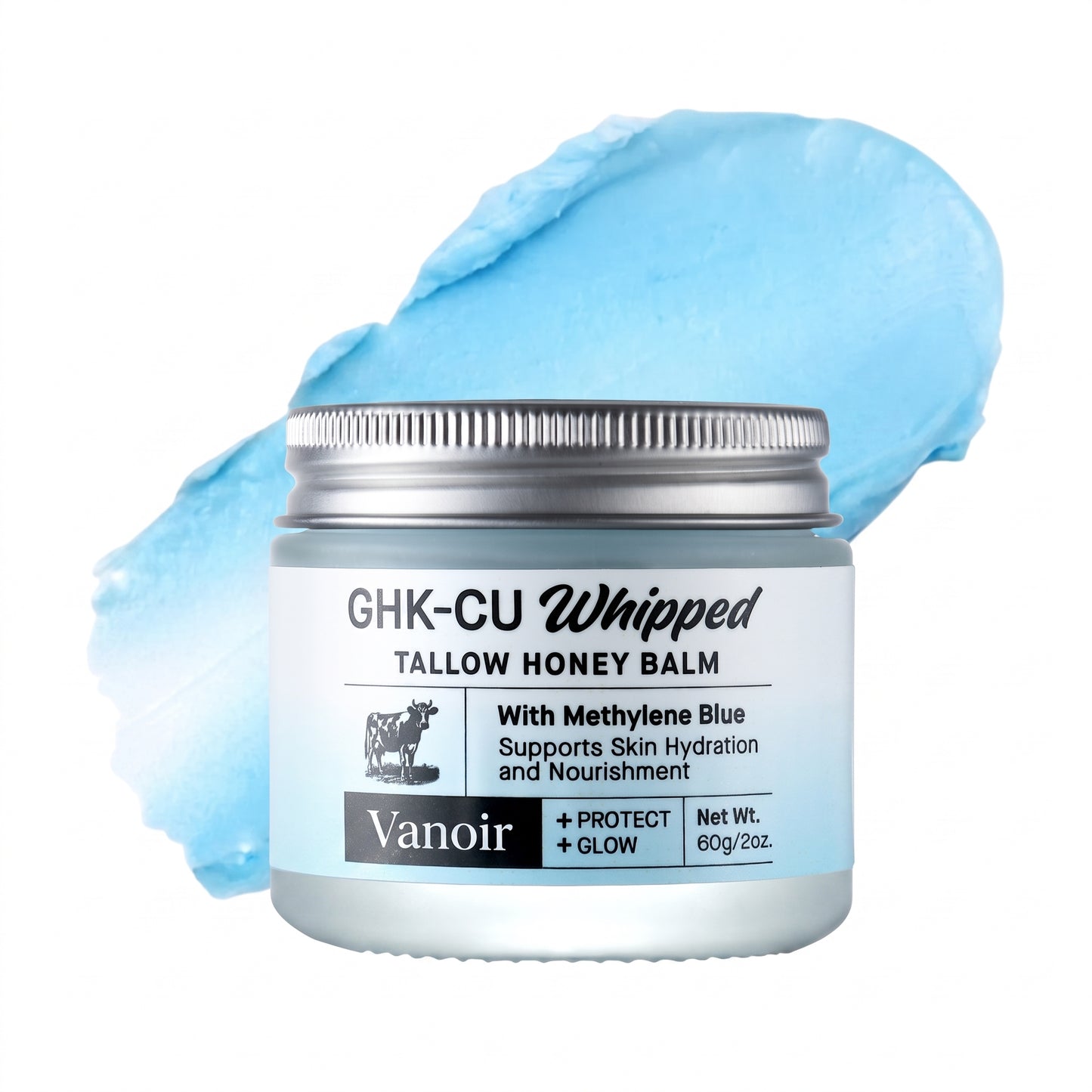 Vanoir GHK-Cu Whipped Tallow Honey Balm with Methylene Blue